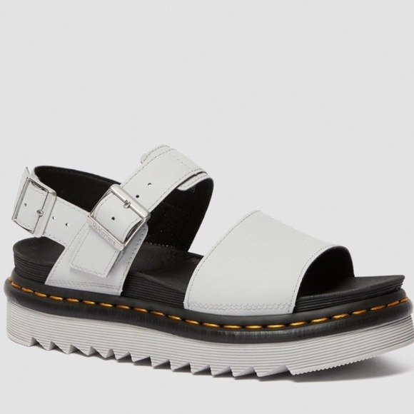 Dr. Martens Voss White Leather Strap Sandals - Picture 2 of 16